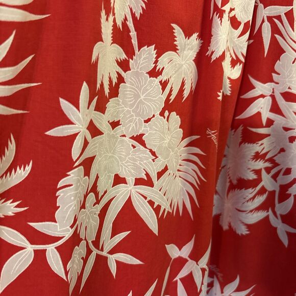 Vintage 90s Women's Kalena Fashions of Hawaii Red Hibiscus Floral Muumuu Size M - Picture 9 of 12